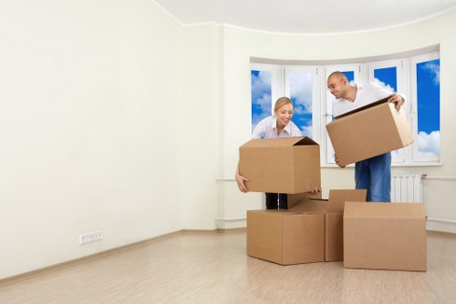 Removal team planning a flat move in Holland Park near period apartments